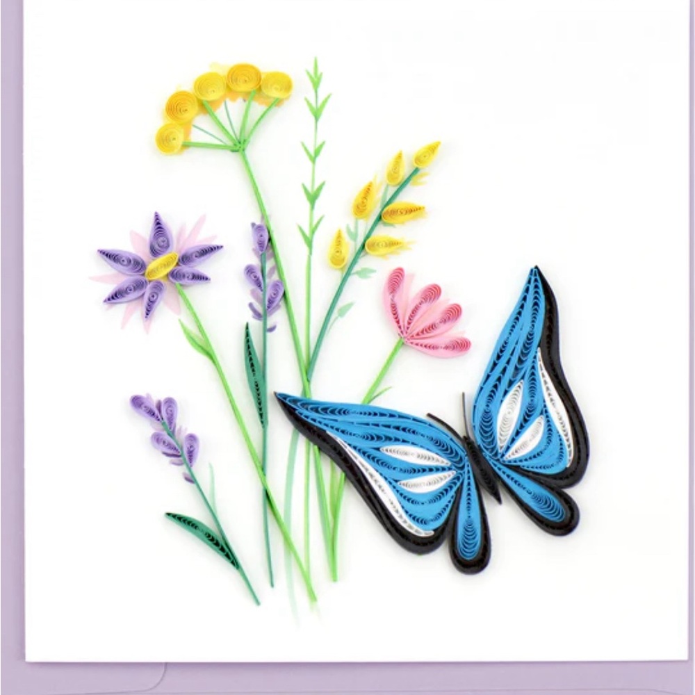 Quilled Butterfly & Wildflower Cards (Package of 6 cards and envelopes)